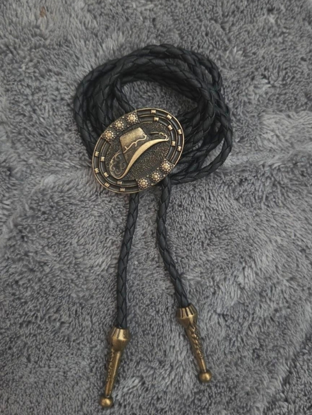 Western Cowboy Cowgirl Hat Bolo Tie Festival Rodeo Artsy Concert Party